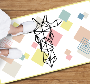 Tapis vinyle ado girafe en origami abstrait - TenStickers