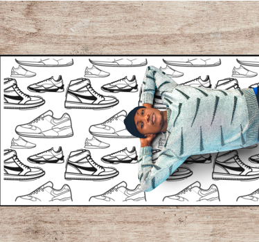 Tapis vinyle ado modèle de contour de baskets - TenStickers