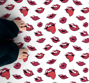 Tapis vinyle ado pop art lèvres - TenStickers