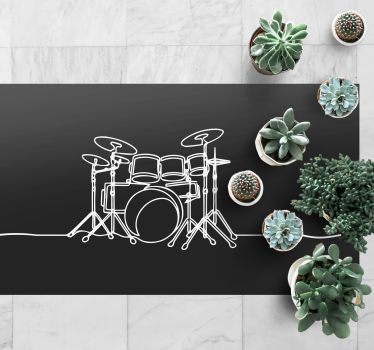 Tapis vinyle ado silhouette de batterie - TenStickers