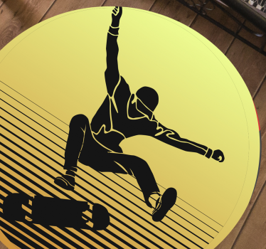 Tapis vinyle ado silhouette de skateboard - TenStickers