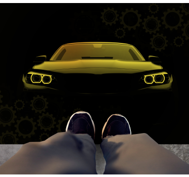 Tapis vinyle ado silhouette de voiture de sport - TenStickers