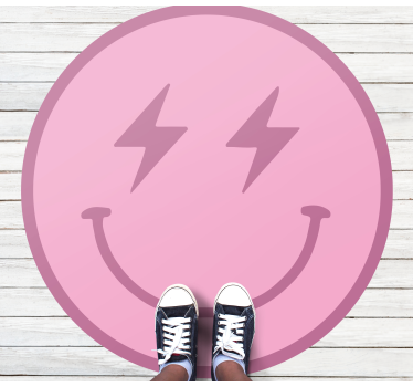 Tapis vinyle ado visage souriant électrisant - TenStickers