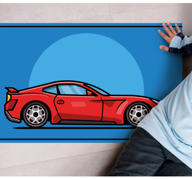 Tapis vinyle ado voiture de sport rouge - TenStickers