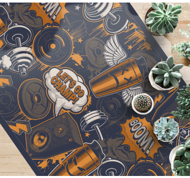 Tapis vinyle ado ambiance fitness énergique - TenStickers