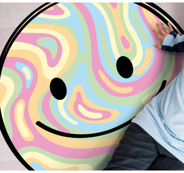 Tapis vinyle ado cercle de sourire heureux - TenStickers