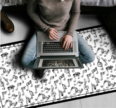 Tapis vinyle ado conception de notes de musique - TenStickers