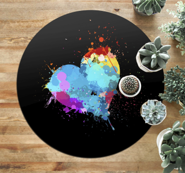 Tapis vinyle ado éclaboussures de cœur colorées - TenStickers