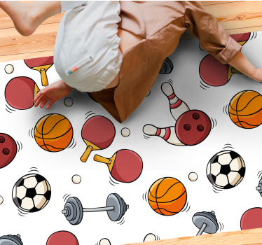 Tapis vinyle ado éléments sportifs amusants - TenStickers