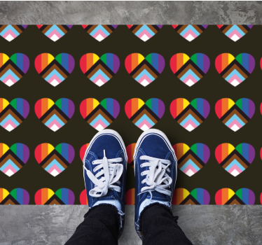 Tapis vinyle ado motifs de cœur colorés - TenStickers