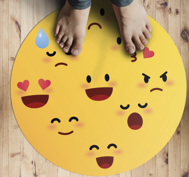 Tapis vinyle ado collage d'émojis - TenStickers