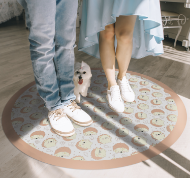 Tapis vinyle bébé motif circulaire de lion - TenStickers