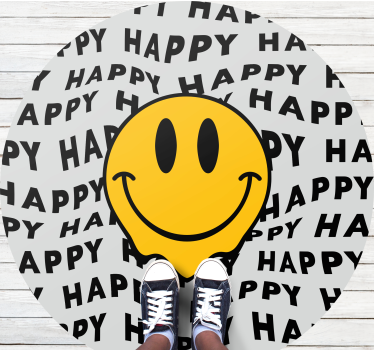 Tapis vinyle ado graphique de sourire heureux - TenStickers