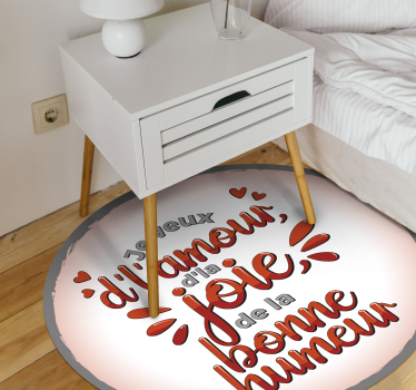 Tapis vinyle rond paroles de chanson Je veux - TenStickers