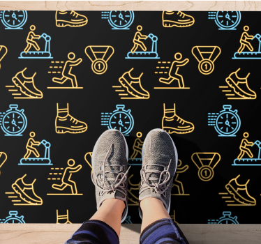 Tapis vinyle ado modèle d'icônes de fitness - TenStickers