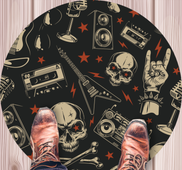 Tapis vinyle ado style de musique rock - TenStickers