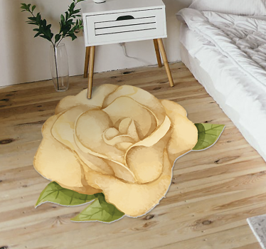 Tapis vinyle plantes contour floral - TenStickers