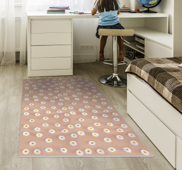 Tapis vinyle fleurs motif de marguerites - TenStickers