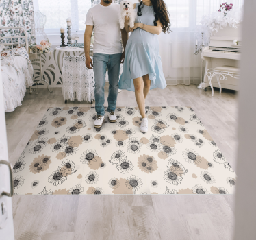 Tapis vinyle plantes motif de surface florale - TenStickers
