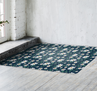 Tapis vinyle plantes surface à motif marguerite - TenStickers
