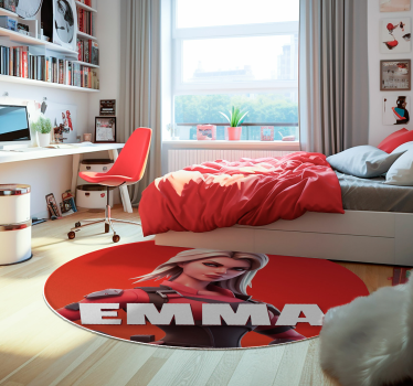 Tapis vinyle personnage féminin jeu vidéo personnalisable - TenStickers