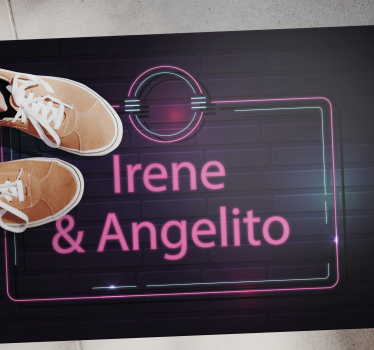 Tapis vinyle ado noms de couples néon - TenStickers