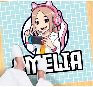 Tapis vinyle ado fille de jeu avec nom - TenStickers