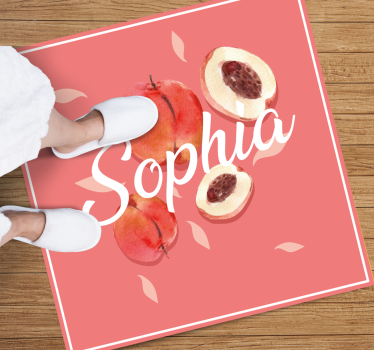 Tapis vinyle ado pêches roses avec nom - TenStickers