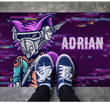 Tapis vinyle ado personnage futuriste personnalisé - TenStickers
