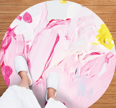 Tapis vinyle ado tourbillons roses abstraits - TenStickers