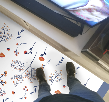 Tapis vinyle plantes motif botanique d'automne - TenStickers