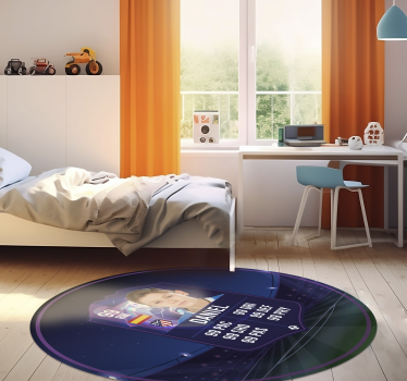 Tapis vinyle rond carte de footballeur personnalisable - TenStickers