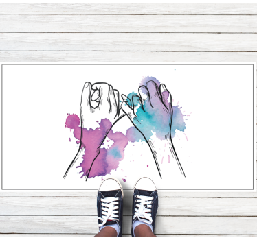 Tapis vinyle ado geste de la main coloré - TenStickers