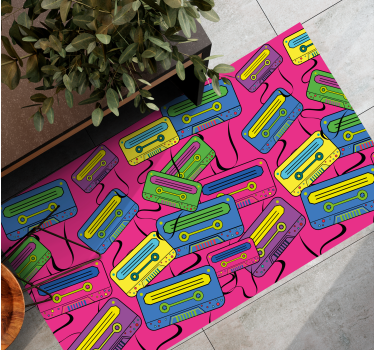 Tapis vinyle ado motif de cassette vintage - TenStickers