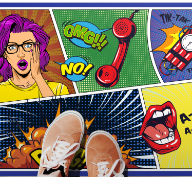 Tapis vinyle ado réactions de style comique - TenStickers