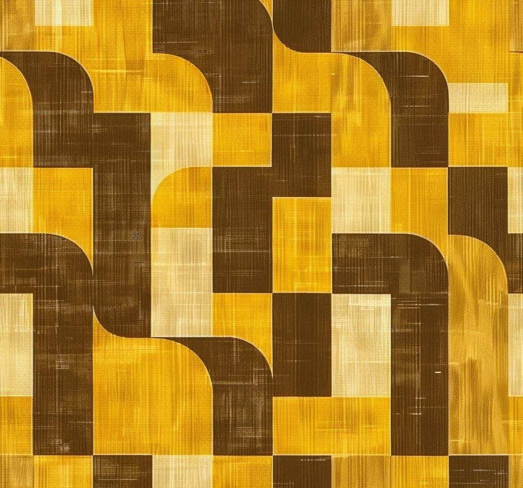 Tapis vinyle jaune style art déco - TenStickers