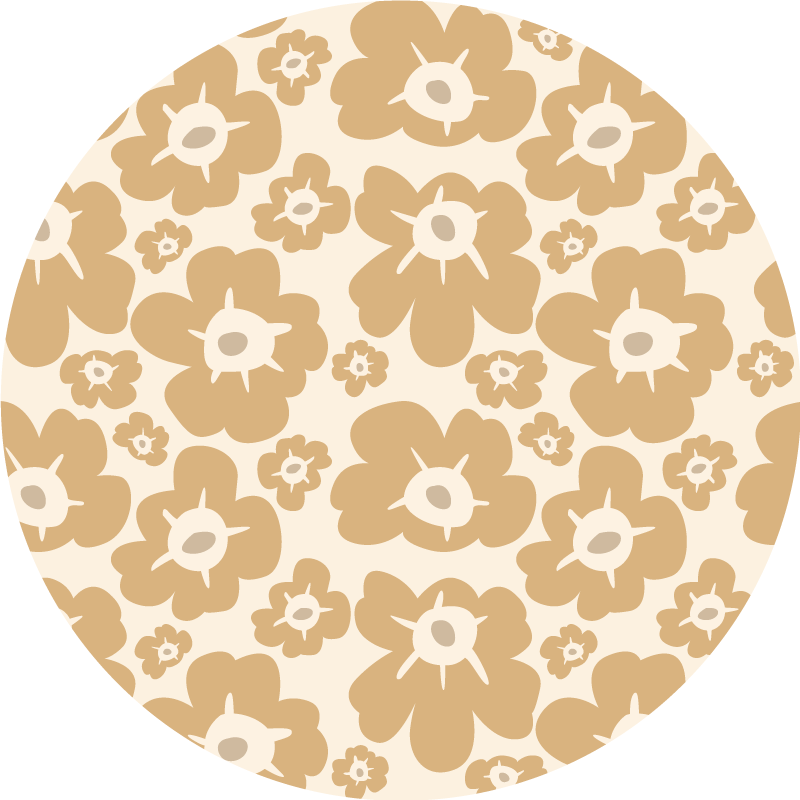Tapis vinyle plantes coquelicots beiges - TenStickers