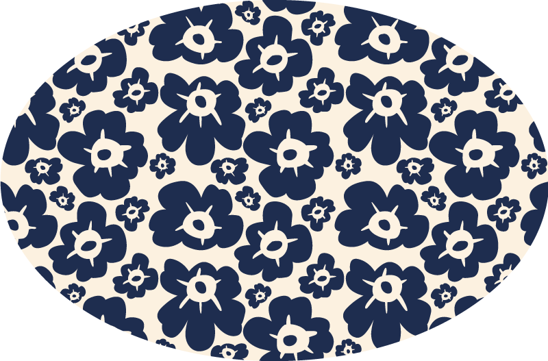 Tapis vinyle plantes coquelicot bleu foncé - TenStickers