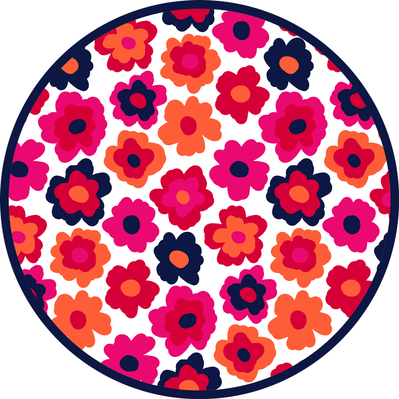 Tapis vinyle plantes coquelicot rouge - TenStickers