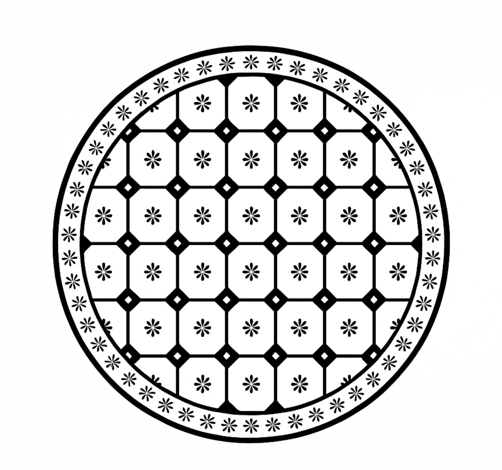 Tapis vinyle salle à manger motif de carreaux noir et blanc - TenStickers