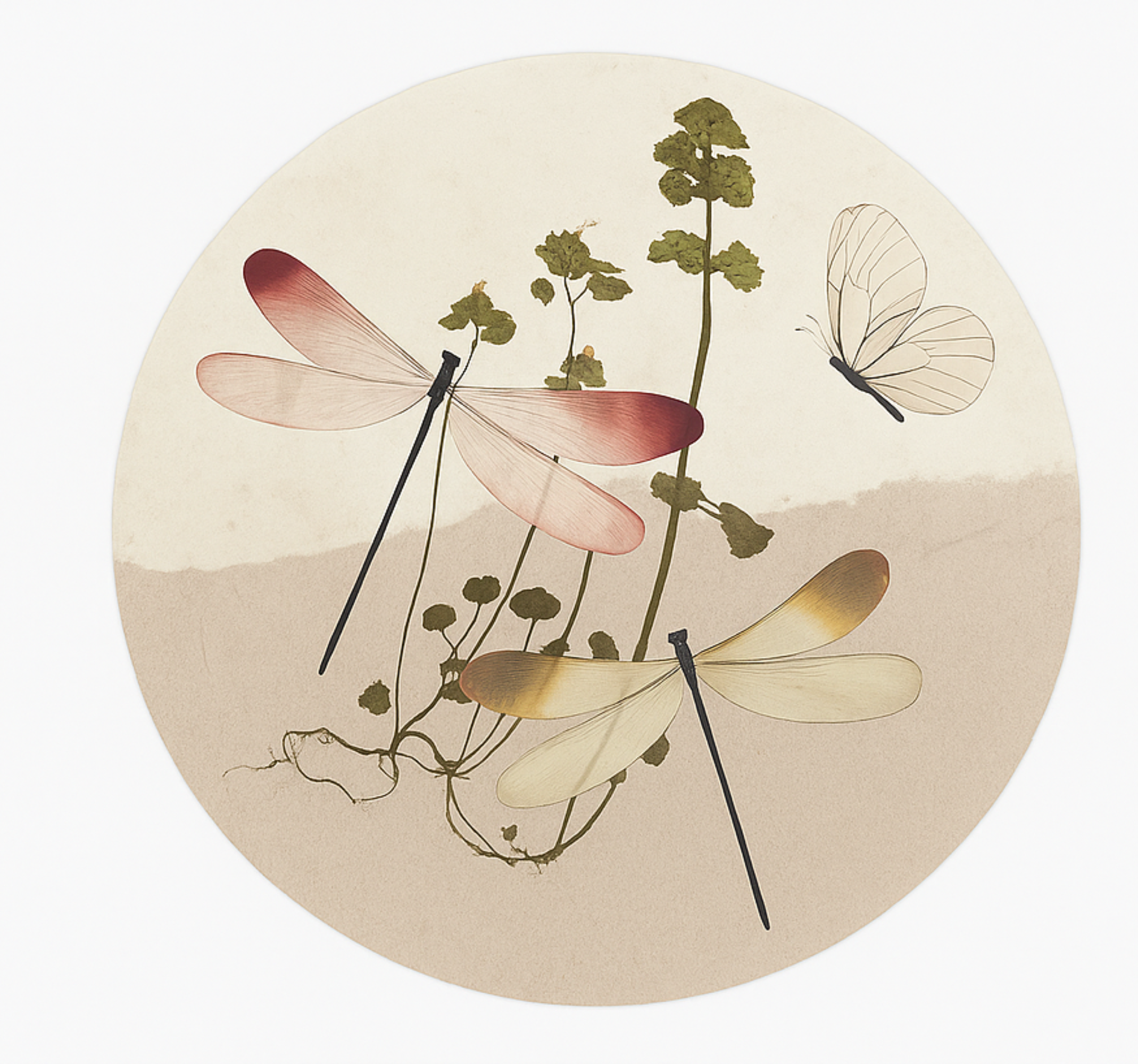 Tapis vinyle salle à manger collage de nature pressée - TenStickers