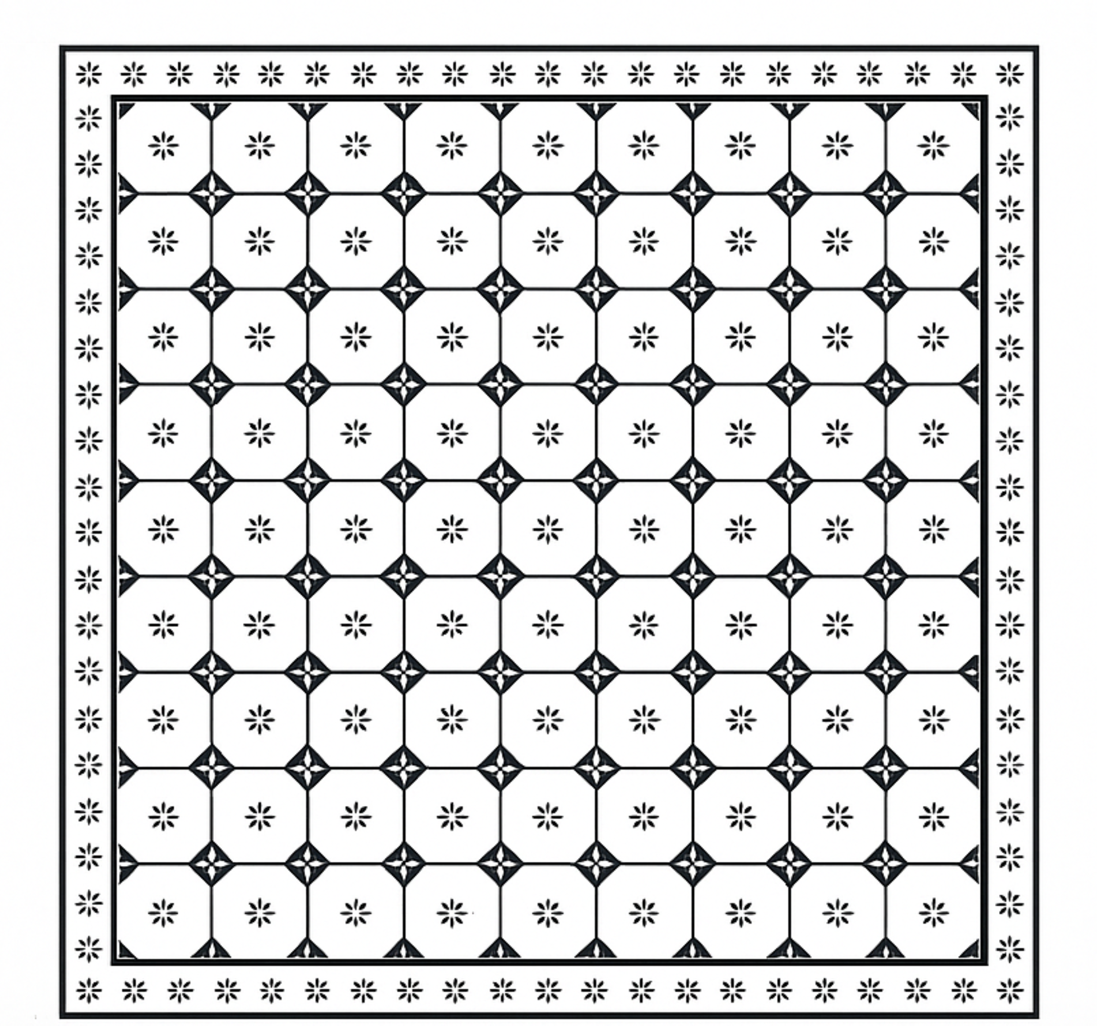 Tapis vinyle entrée motif noir classique - TenStickers