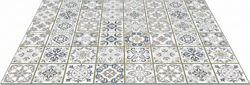 Tapis vinyle salon motif carreaux marocains - TenStickers