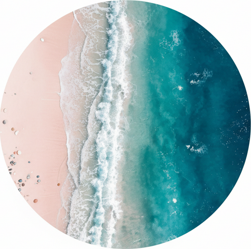 Tapis vinyle salon le cercle de la plage - TenStickers