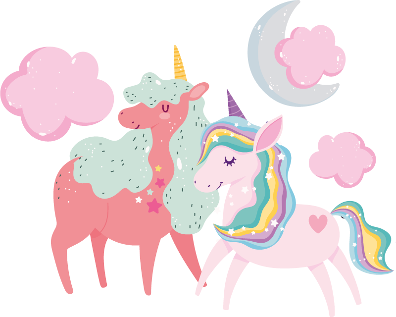 Tapis vinyle animal petite licorne avec jument - TenStickers