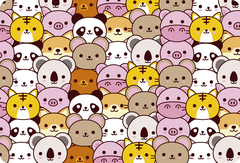 Tapis vinyle animal bébés mignons - TenStickers