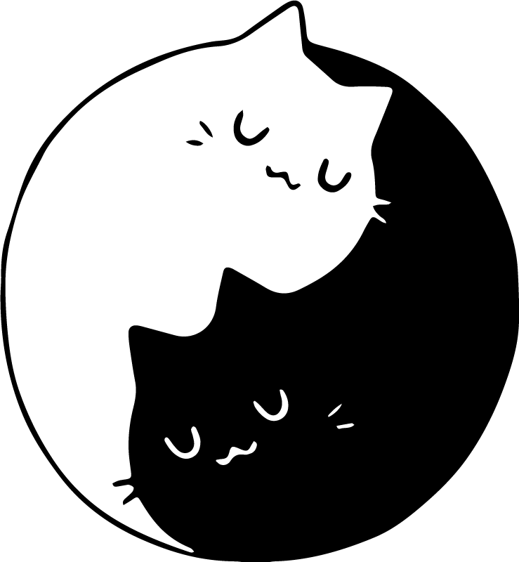 Tapis vinyle animal chats yin yang - TenStickers