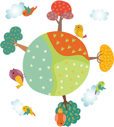 Tapis vinyle animal cercle blanc printemps - TenStickers