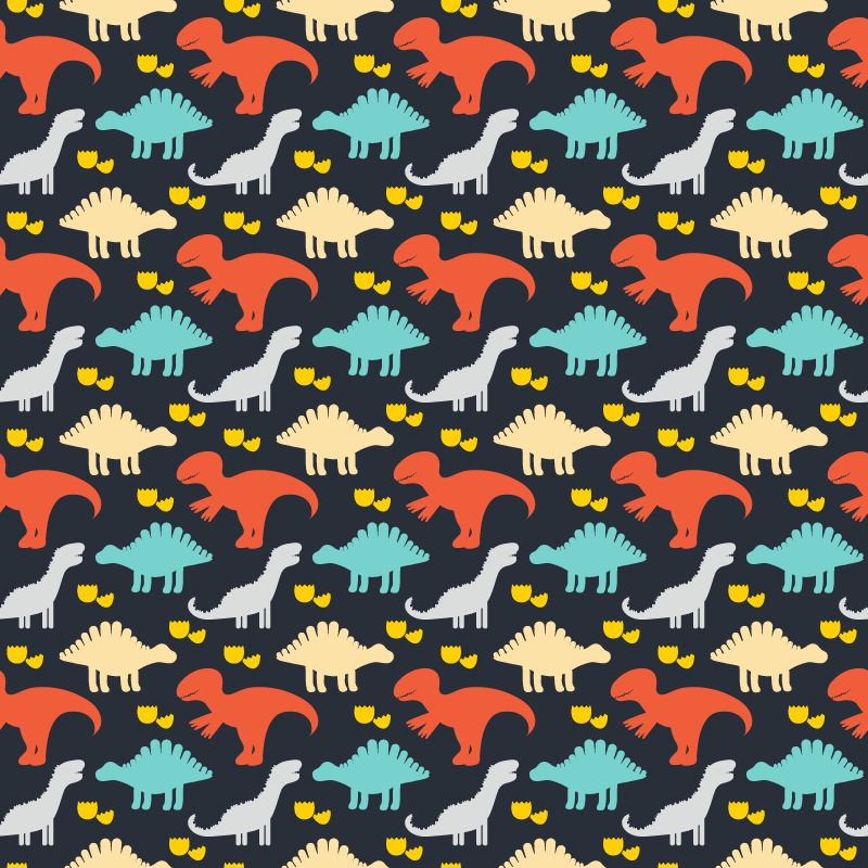 Tapis vinyle animal motif dinosaures colorés - TenStickers