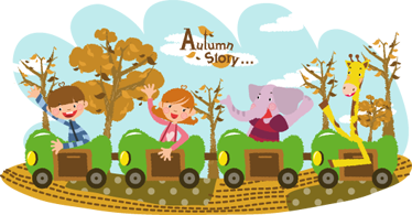 Tapis vinyle animal train en automne - TenStickers